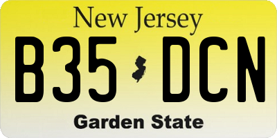 NJ license plate B35DCN