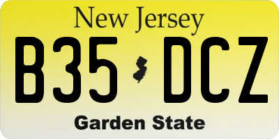 NJ license plate B35DCZ
