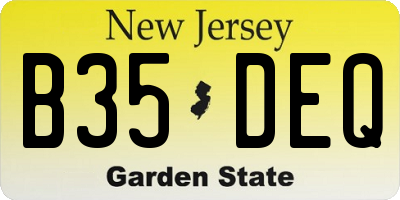 NJ license plate B35DEQ