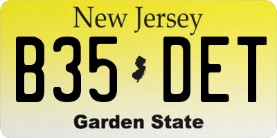 NJ license plate B35DET