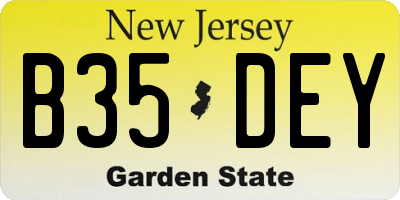 NJ license plate B35DEY