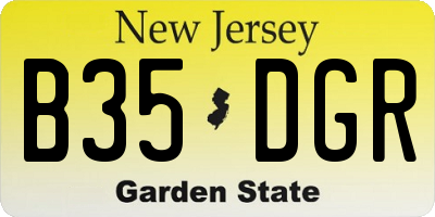NJ license plate B35DGR
