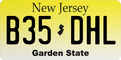 NJ license plate B35DHL