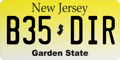 NJ license plate B35DIR