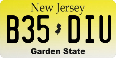 NJ license plate B35DIU