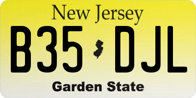 NJ license plate B35DJL