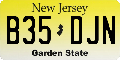 NJ license plate B35DJN