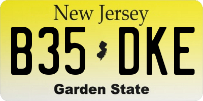 NJ license plate B35DKE