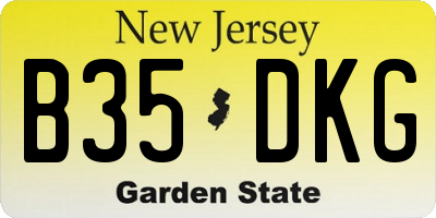 NJ license plate B35DKG