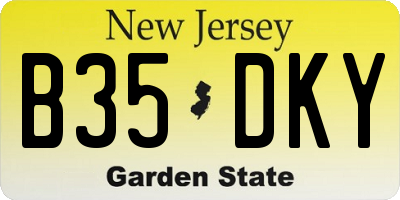 NJ license plate B35DKY