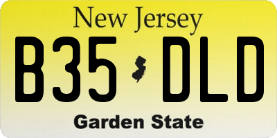 NJ license plate B35DLD