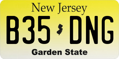 NJ license plate B35DNG