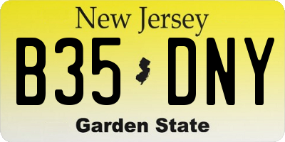 NJ license plate B35DNY