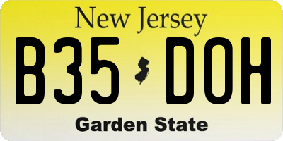 NJ license plate B35DOH