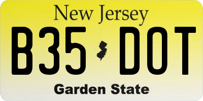 NJ license plate B35DOT