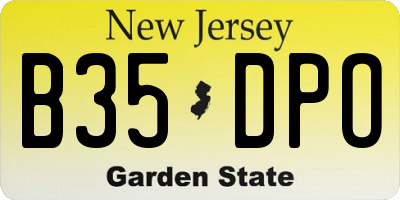 NJ license plate B35DPO