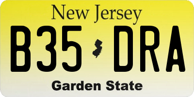 NJ license plate B35DRA
