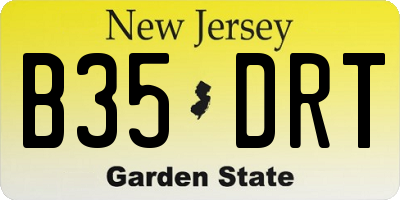 NJ license plate B35DRT