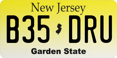 NJ license plate B35DRU