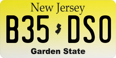 NJ license plate B35DSO