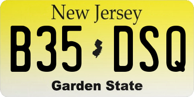 NJ license plate B35DSQ
