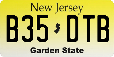NJ license plate B35DTB