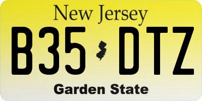 NJ license plate B35DTZ