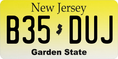 NJ license plate B35DUJ
