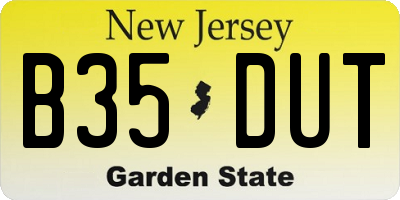 NJ license plate B35DUT