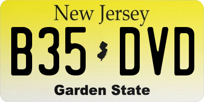 NJ license plate B35DVD