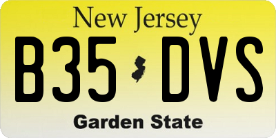 NJ license plate B35DVS