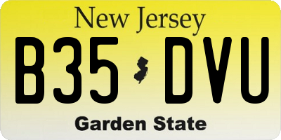 NJ license plate B35DVU