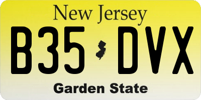 NJ license plate B35DVX