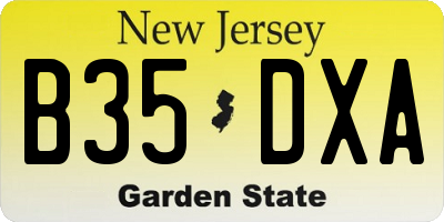 NJ license plate B35DXA