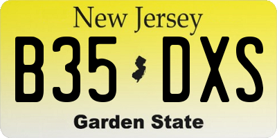 NJ license plate B35DXS
