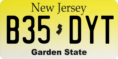 NJ license plate B35DYT