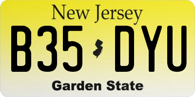 NJ license plate B35DYU