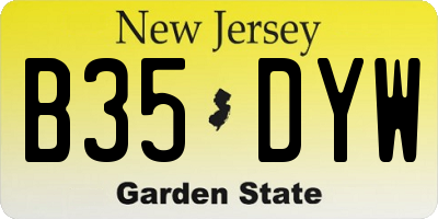 NJ license plate B35DYW