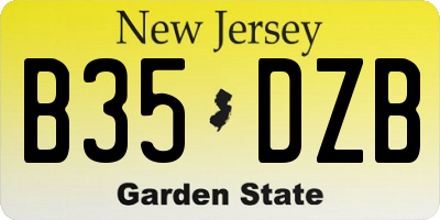 NJ license plate B35DZB