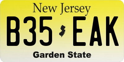 NJ license plate B35EAK