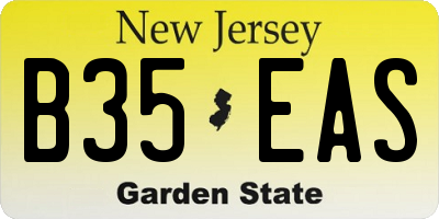 NJ license plate B35EAS