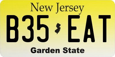 NJ license plate B35EAT