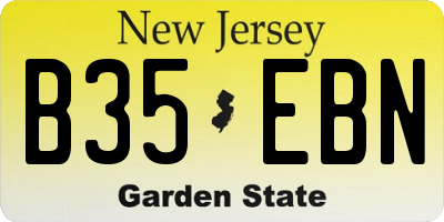 NJ license plate B35EBN