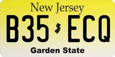 NJ license plate B35ECQ