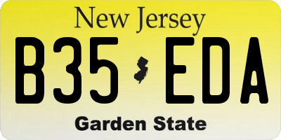 NJ license plate B35EDA