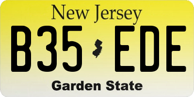 NJ license plate B35EDE