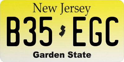 NJ license plate B35EGC