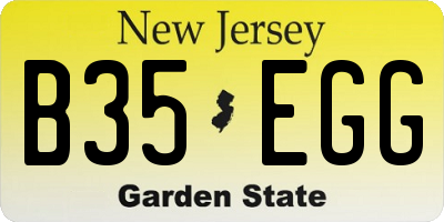 NJ license plate B35EGG