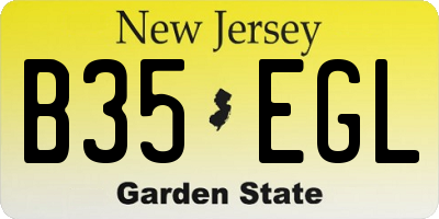 NJ license plate B35EGL