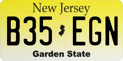 NJ license plate B35EGN